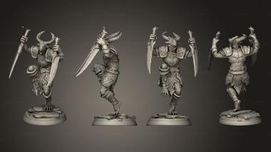 Military figurines White wirewolf Dragonborn warrior 05 3d model
