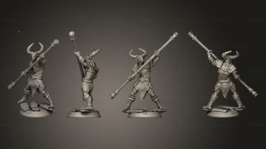 Military figurines White wirewolf Dragonborn warrior 06 3d model