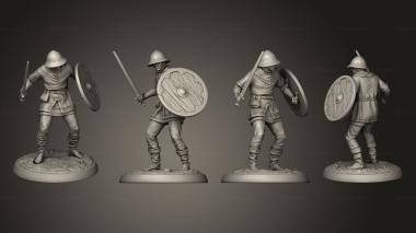 Military figurines White wirewolf Human militia V 4 3d model