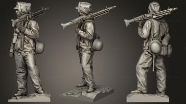 Military figurines MG 42 SS Sch tze 1944 3d model