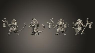 Military figurines White wirewolf Leshy  03 3d model
