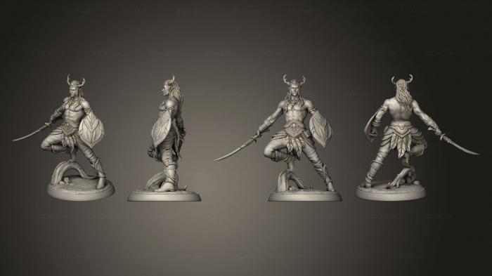 Military figurines (White wirewolf Wood Elf 06, STKW_14934) 3D models for cnc