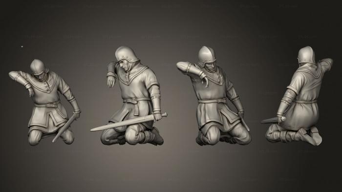 Military figurines (White wirewolf Wounded human 01, STKW_14935) 3D models for cnc