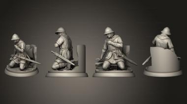 Military figurines White wirewolf Wounded human 02 3d model