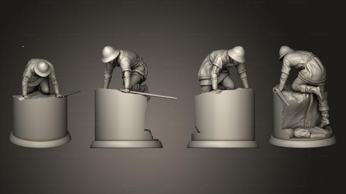 Military figurines (White wirewolf Wounded human 03, STKW_14937) 3D models for cnc