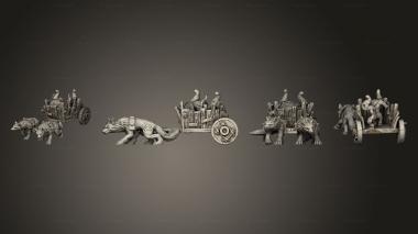 Military figurines Wolf Chariot 01 3d model