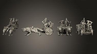 Military figurines Wolf Chariot 02 3d model