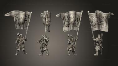 Military figurines Wolf Knigth Standard Bearer banner 3d model