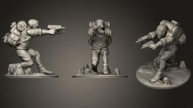 Military figurines modern scout 2x Uzi export 3d model