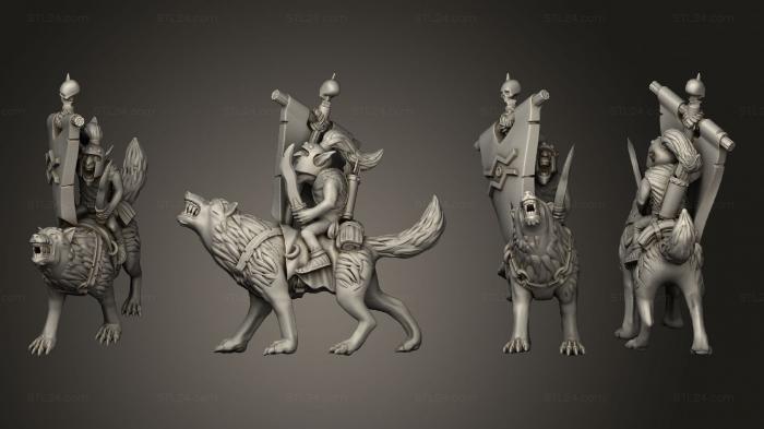 Military figurines (Wolf Rider Goblin Flag ornament, STKW_15044) 3D models for cnc
