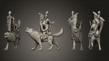 Military figurines Wolf Rider Goblin Flag ornament 3d model