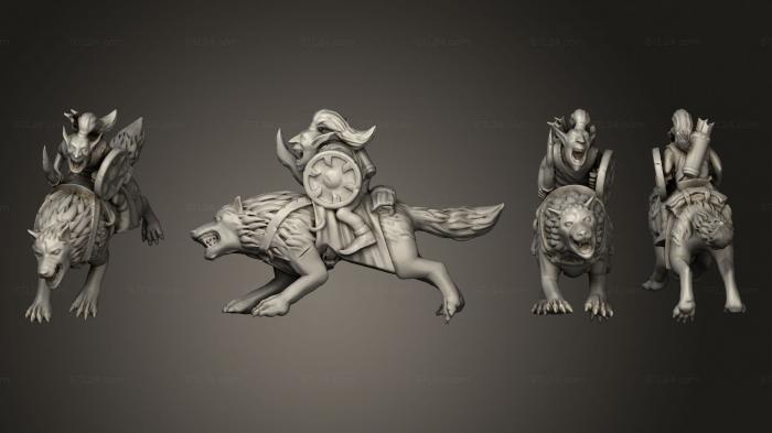 Military figurines (Wolf Rider Goblin 01, STKW_15046) 3D models for cnc