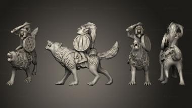 Military figurines Wolf Rider Goblin 03 3d model
