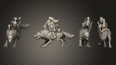 Military figurines Wolf Rider Goblin 07 3d model