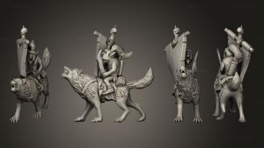 Military figurines Wolf Rider Goblin 09 3d model