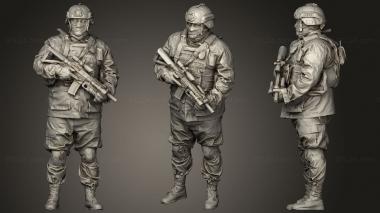 Military figurines Modern soldier in camouflage honeybadger 2 3d model