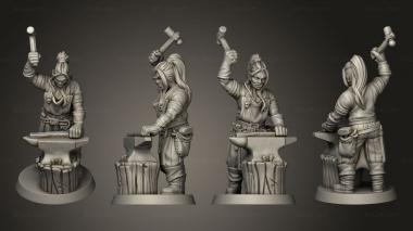 Military figurines Woman blacksmith 3d model