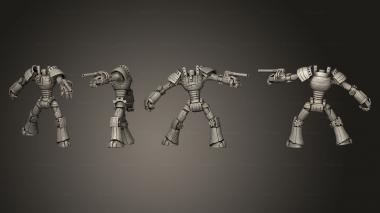 Military figurines Wood Construct Shooting Large 3d model
