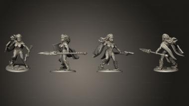 Military figurines Wood Elves Female Champion 3d model