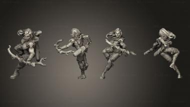 Military figurines Wood Elves Female Ranger 1 3d model