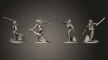Military figurines Wood Elves Female Ranger 2 3d model