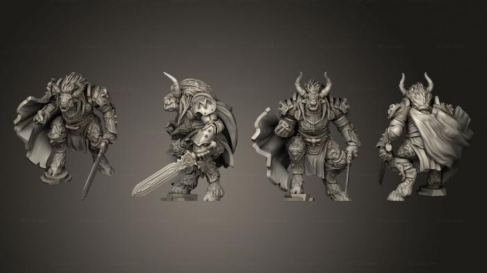 Military figurines (Wooly Minotaur Paladin, STKW_15091) 3D models for cnc