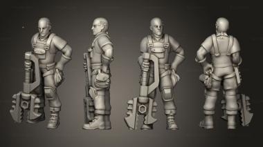 Military figurines Worker 02 3d model