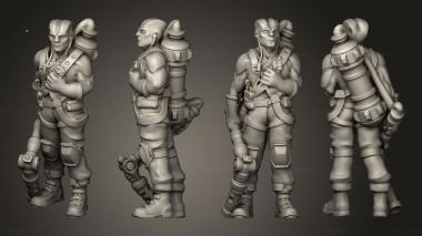 Military figurines Worker 03 3d model