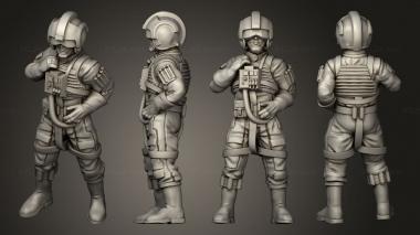 Military figurines Xeon wing idle pose 3 3d model