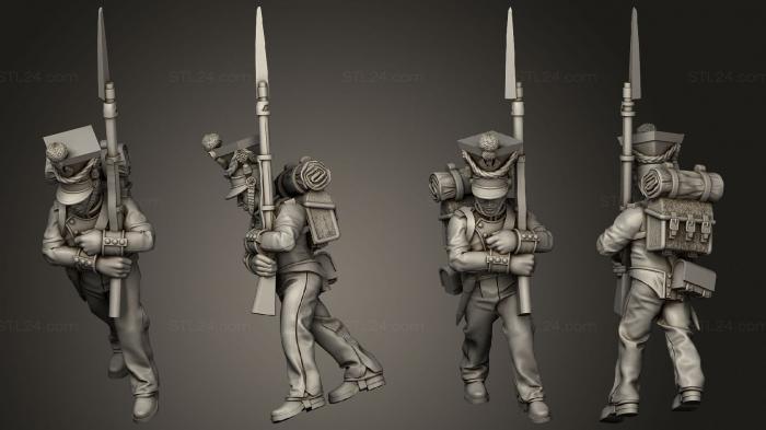 Military figurines (XW Command Drummer 10, STKW_15227) 3D models for cnc