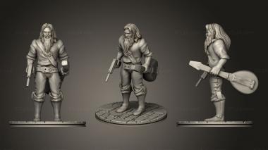 Military figurines Music man with pistolgk 3d model