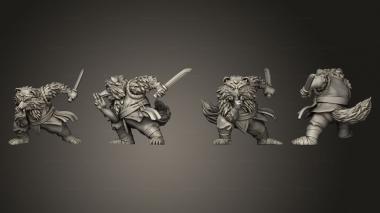 Military figurines Yokai Tanuki with Sword 3d model