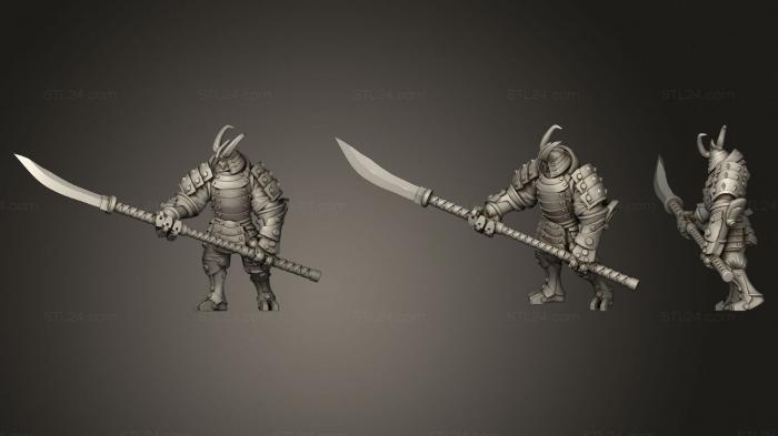 Military figurines (Naginata pose1, STKW_1531) 3D models for cnc