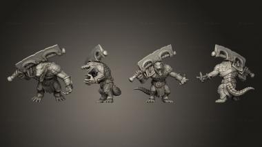 Military figurines Zobek Lizardfolk Gladiator 04 3d model