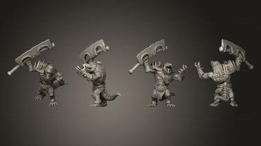 Military figurines Zobek Lizardfolk Gladiator 06 3d model