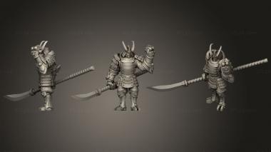 Military figurines Naginata pose2 3d model