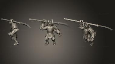 Military figurines Naginata pose3 3d model