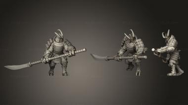 Military figurines Naginata pose4 3d model
