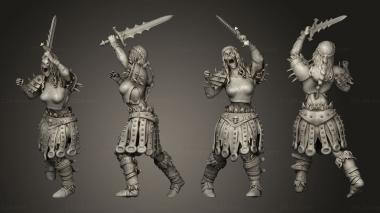 Military figurines Zombie Knight Female Angry 3d model