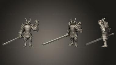 Military figurines Nodachi pose2 3d model