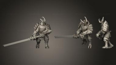 Military figurines Nodachi pose4 3d model