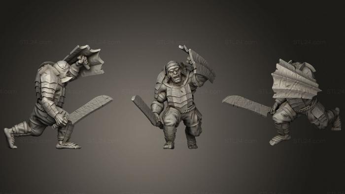 Military figurines (Orc Cleaver Shield C, STKW_1605) 3D models for cnc