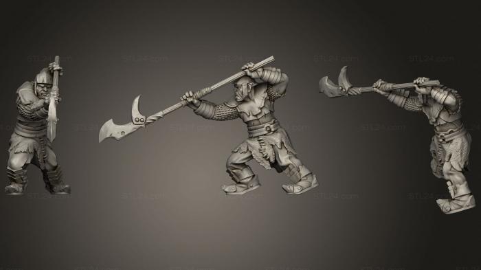 Military figurines (Orc Polearm A, STKW_1608) 3D models for cnc