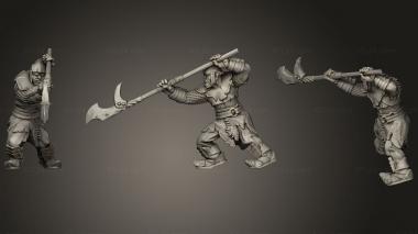 Military figurines Orc Polearm A 3d model