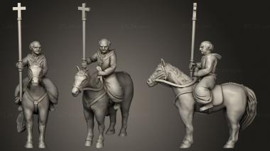 Military figurines Priest on Horse 3d model