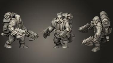 Military figurines Private Soldier 2 Guns v1 3d model