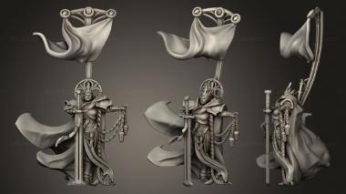 Military figurines Queen Saint with a flag 3d model