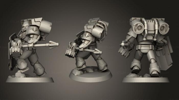 Military figurines (Raven Guard Hammer Captain, STKW_1702) 3D models for cnc