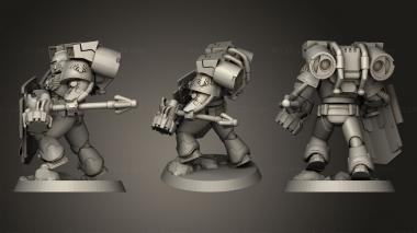 Military figurines Raven Guard Hammer Captain 3d model