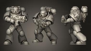Military figurines Raven Soldier 007 3d model